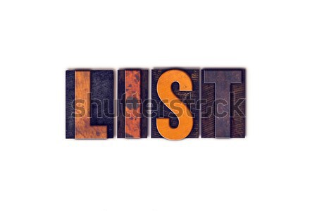 List Concept Isolated Letterpress Type Stock photo © enterlinedesign