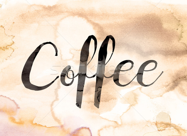 Coffee Concept Watercolor Theme Stock photo © enterlinedesign