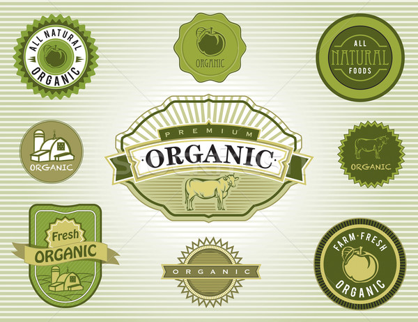 Organic Labels Stock photo © enterlinedesign