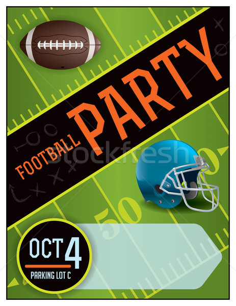 American Football Party Poster Illustration Stock photo © enterlinedesign