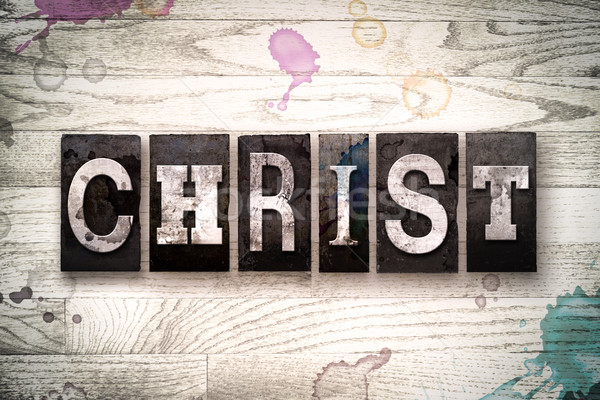 Christ Concept Metal Letterpress Type Stock photo © enterlinedesign