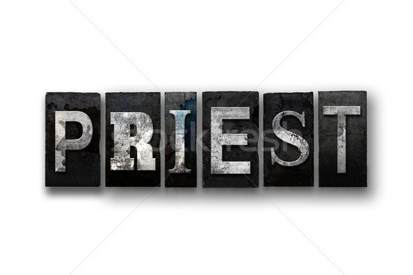 Priest Concept Isolated Letterpress Type Stock photo © enterlinedesign