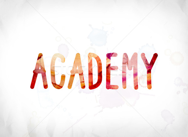 Academie vopsit acuarela cuvant artă colorat Imagine de stoc © enterlinedesign