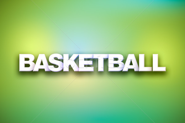 Basketball Theme Word Art on Colorful Background Stock photo © enterlinedesign