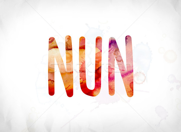 Nun Concept Painted Watercolor Word Art Stock photo © enterlinedesign