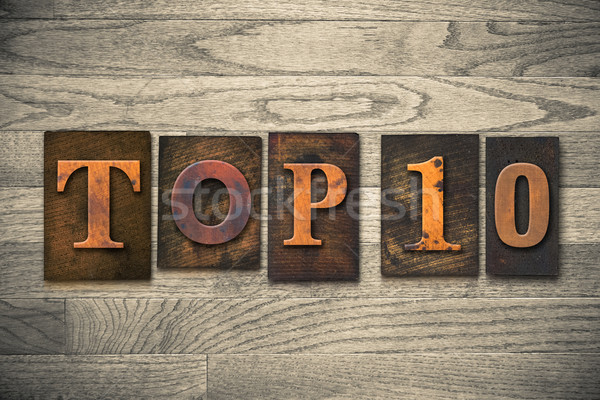 Top 10 Concept Wooden Letterpress Type Stock photo © enterlinedesign