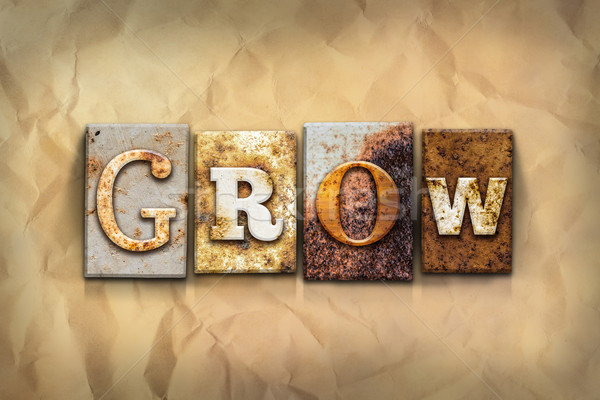 Grow Concept Rusted Metal Type Stock photo © enterlinedesign