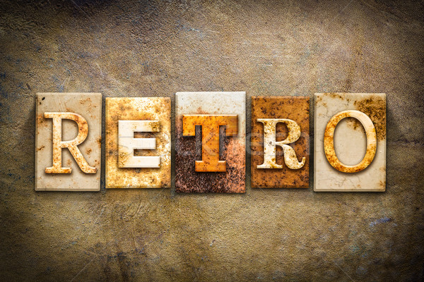 Retro Concept Letterpress Leather Theme Stock photo © enterlinedesign