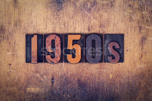 1950 houten type woord geschreven Stockfoto © enterlinedesign
