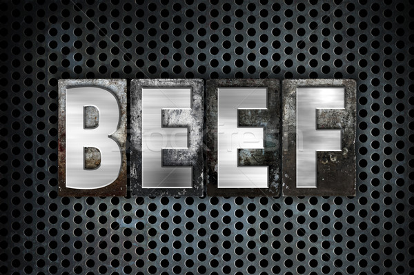 Beef Concept Metal Letterpress Type Stock photo © enterlinedesign