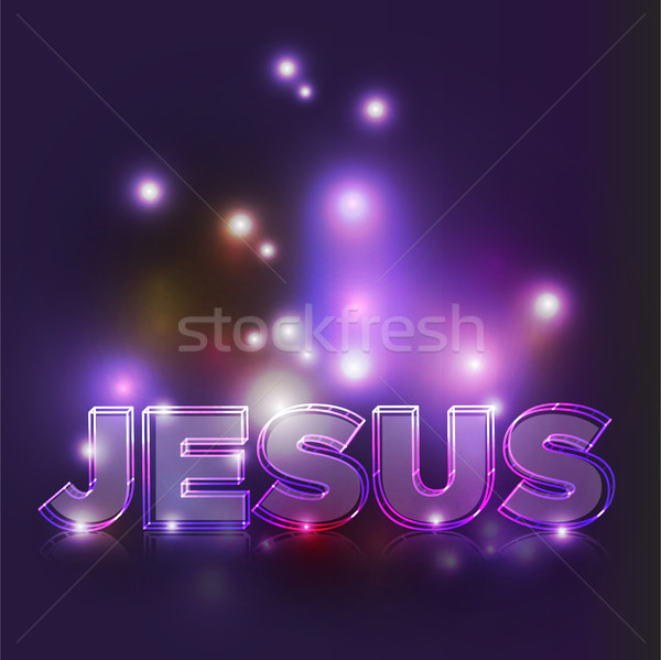 Abstrakten glühend jesus Text Illustration Name Stock foto © enterlinedesign