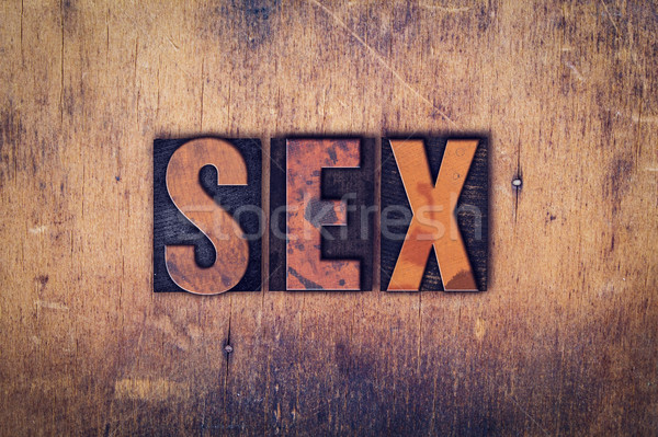 Szex fából készült magasnyomás szó írott Stock fotó © enterlinedesign