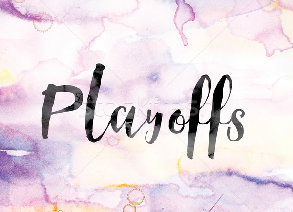 Playoffs Colorful Watercolor and Ink Word Art Stock photo © enterlinedesign