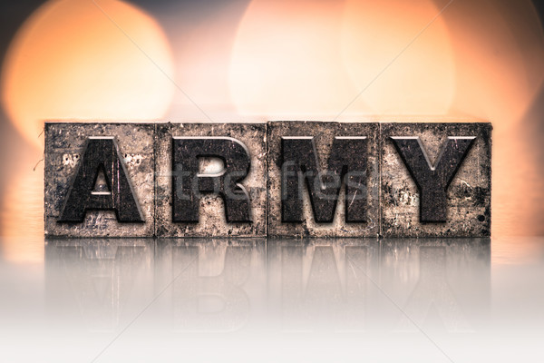 Army Concept Vintage Letterpress Type Stock photo © enterlinedesign