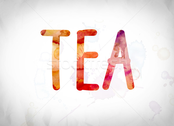 Tea Concept Watercolor Word Art Stock photo © enterlinedesign