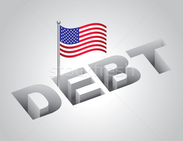 Egyesült Államok adósság pénz zászló pénzügy ötlet Stock fotó © enterlinedesign