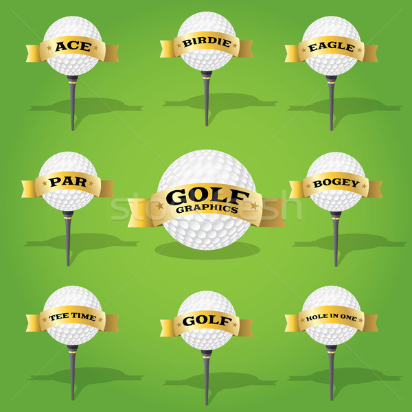 Golflabda szalag terv elemek szett golf Stock fotó © enterlinedesign