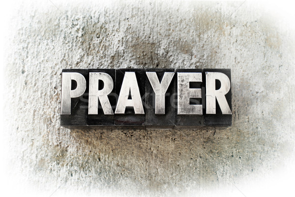Gebet Wort geschrieben alten Jahrgang Buchdruck Stock foto © enterlinedesign