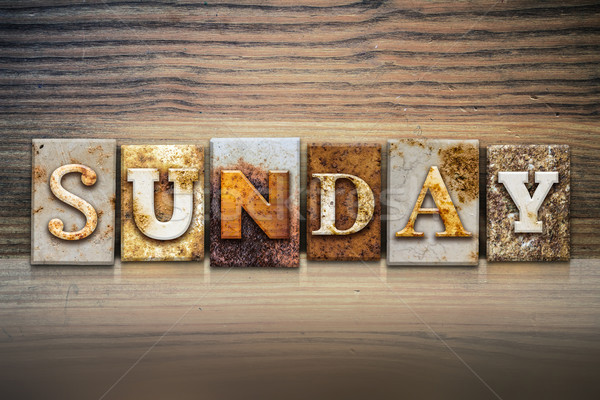 Sunday Concept Letterpress Theme Stock photo © enterlinedesign