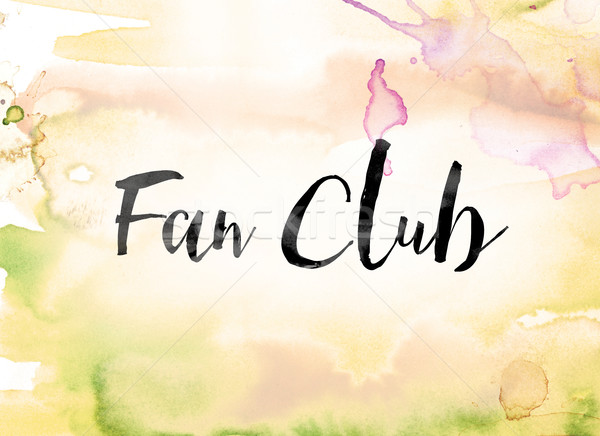 Fan Club Colorful Watercolor and Ink Word Art Stock photo © enterlinedesign