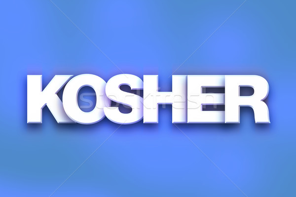 Kosher colorido palabra arte escrito blanco Foto stock © enterlinedesign