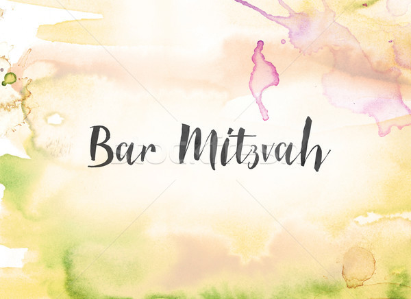 Bar Mitzvah Concept Watercolor and Ink Painting Stock photo © enterlinedesign