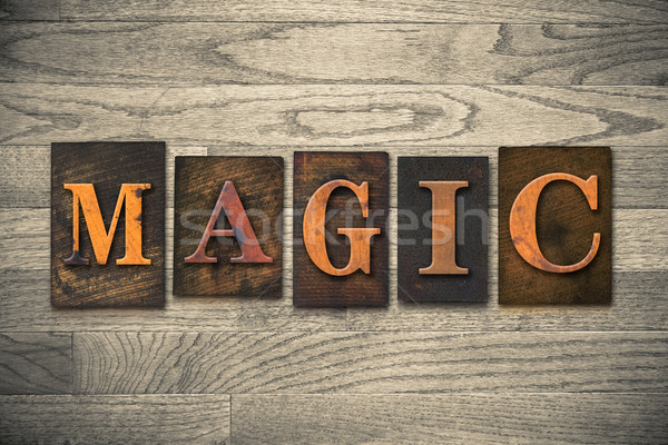 Magic Wooden Letterpress Concept Stock photo © enterlinedesign