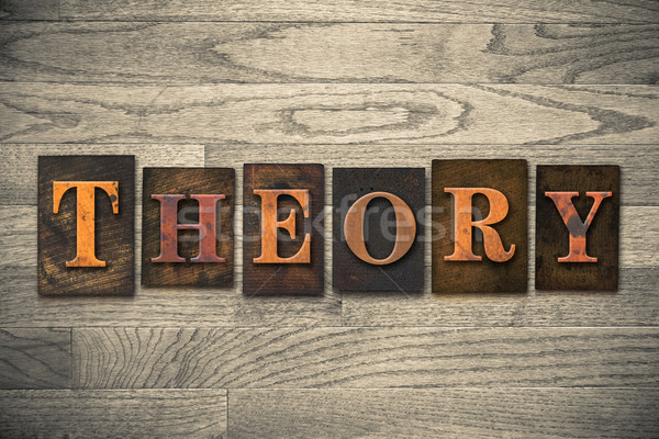 Theorie houten woord geschreven vintage Stockfoto © enterlinedesign