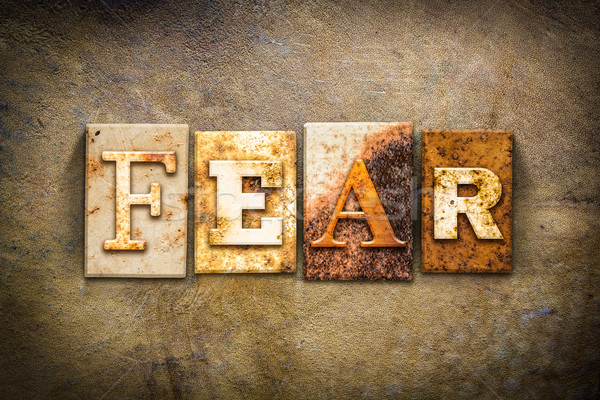 Fear Concept Letterpress Leather Theme Stock photo © enterlinedesign