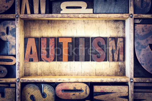 Autizmus magasnyomás szó írott klasszikus Stock fotó © enterlinedesign