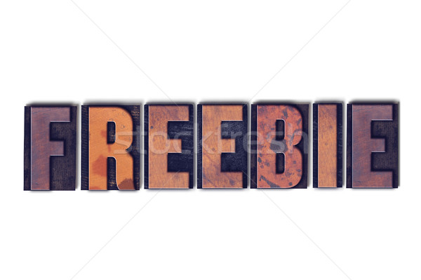 Freebie Concept Isolated Letterpress Word Stock photo © enterlinedesign