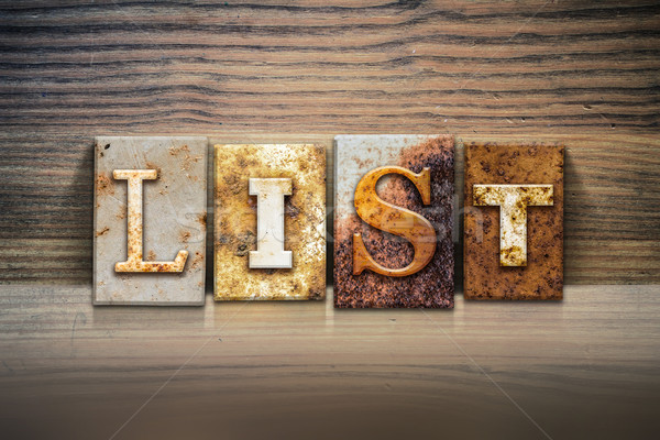 List Concept Letterpress Theme Stock photo © enterlinedesign