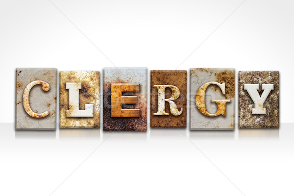 Clergy Letterpress Concept Isolated on White Stock photo © enterlinedesign
