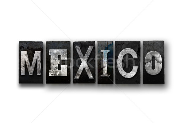 México aislado tipo palabra escrito Foto stock © enterlinedesign