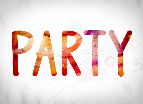 Party Concept Watercolor Word Art Stock photo © enterlinedesign