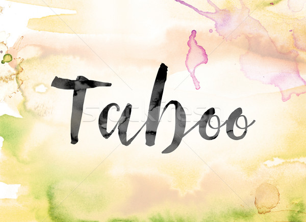 Taboo Colorful Watercolor and Ink Word Art Stock photo © enterlinedesign