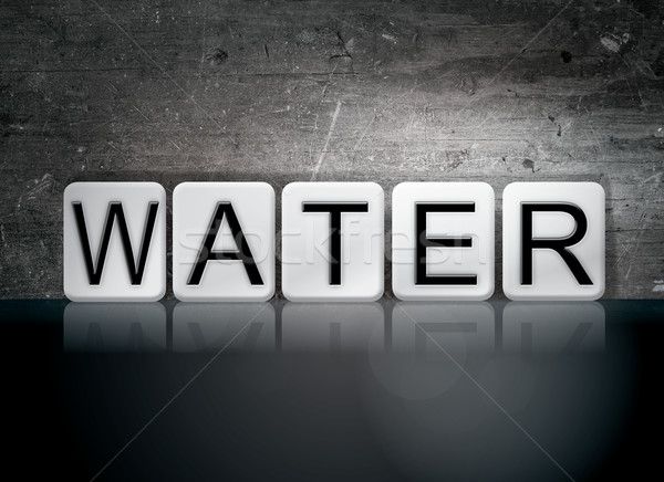 Wasser gefliesten Briefe Wort geschrieben weiß Stock foto © enterlinedesign