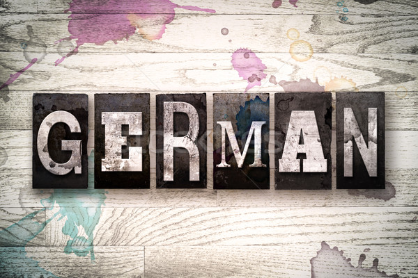 German Concept Metal Letterpress Type Stock photo © enterlinedesign
