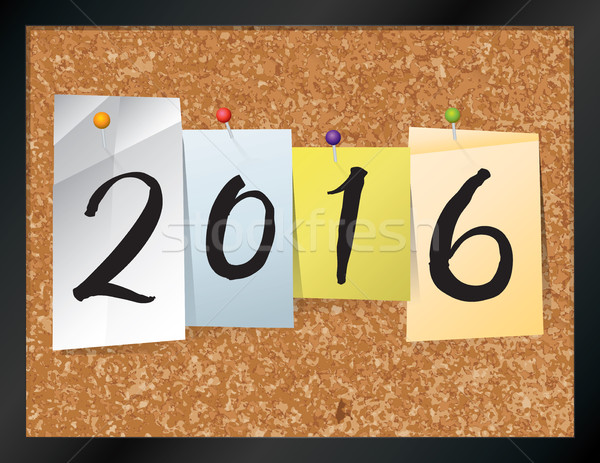2016 Bulletin Board Theme Illustration Stock photo © enterlinedesign