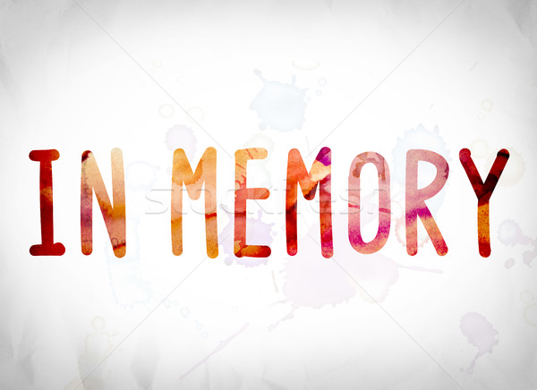 In Memory Concept Watercolor Word Art Stock photo © enterlinedesign