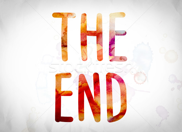 The End Concept Watercolor Word Art Stock photo © enterlinedesign