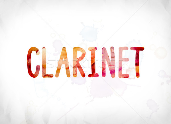 Clarinet Concept Painted Watercolor Word Art Stock photo © enterlinedesign