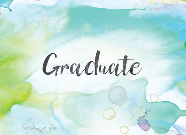 Graduate Concept Watercolor and Ink Painting Stock photo © enterlinedesign