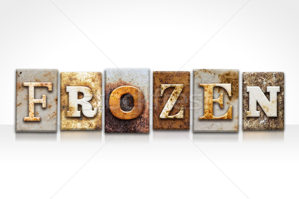 Frozen Letterpress Concept Isolated on White Stock photo © enterlinedesign