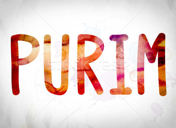 Stock photo: Purim Concept Watercolor Word Art