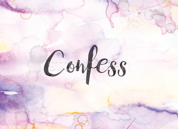Confess Concept Watercolor and Ink Painting Stock photo © enterlinedesign