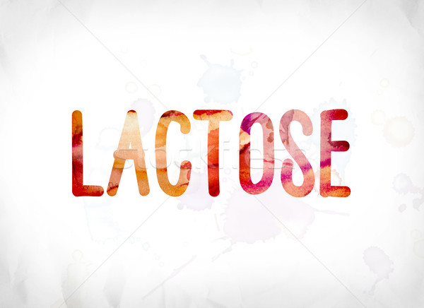 Lactoza vopsit acuarela cuvant artă colorat Imagine de stoc © enterlinedesign