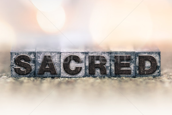 Sacred Concept Vintage Letterpress Type Stock photo © enterlinedesign