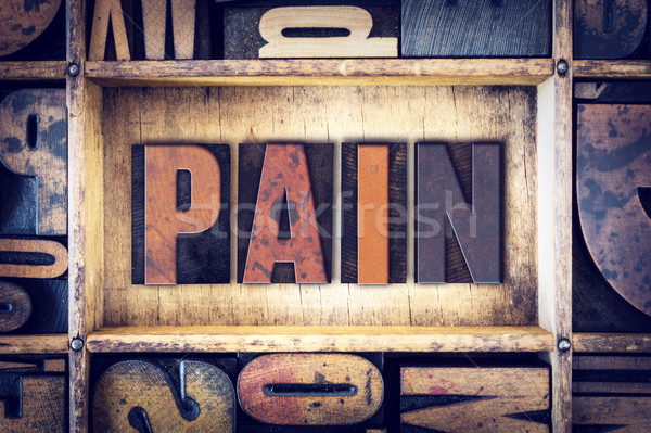 Pain Concept Letterpress Type Stock photo © enterlinedesign
