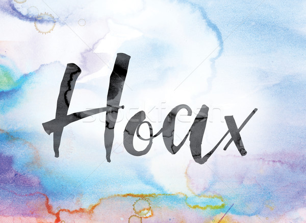 Hoax Colorful Watercolor and Ink Word Art Stock photo © enterlinedesign